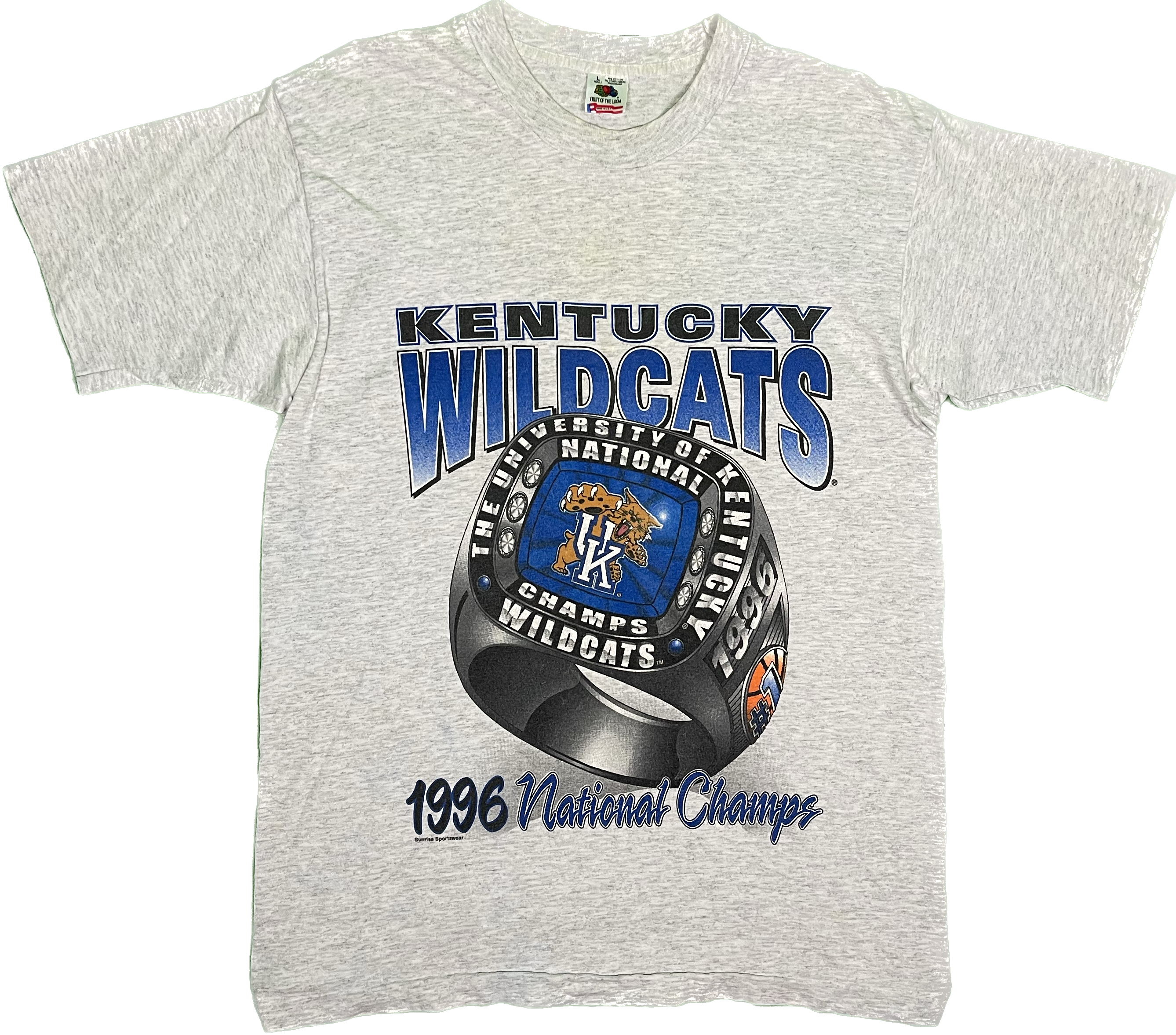 96' Kentucky Wildcats National Champions Baskeball Vintage T-Shirt