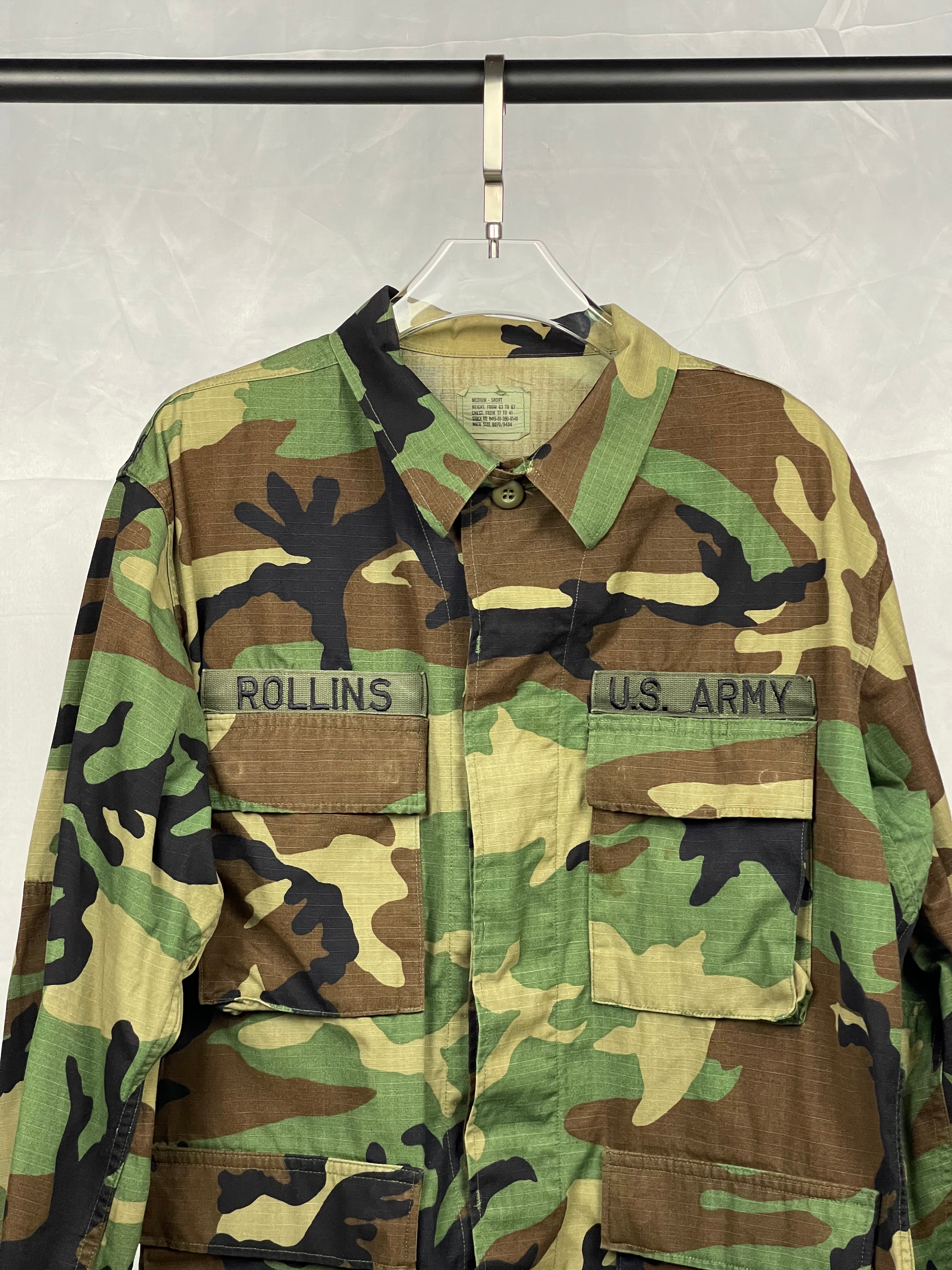 U.S. Army Military Combat Coat Jacket with patches