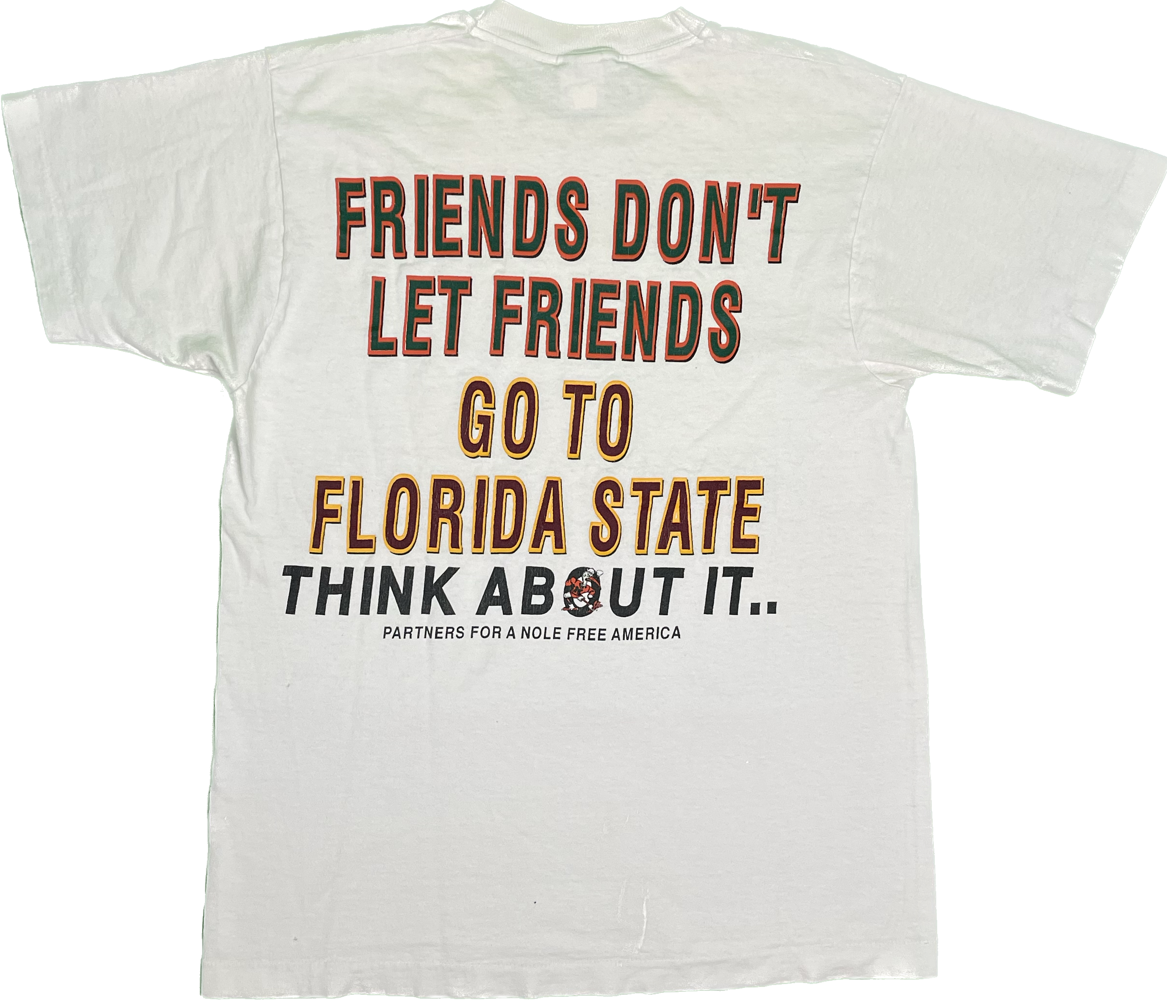 90&#39;s University of Miami Just Say No Vintage T-Shirt