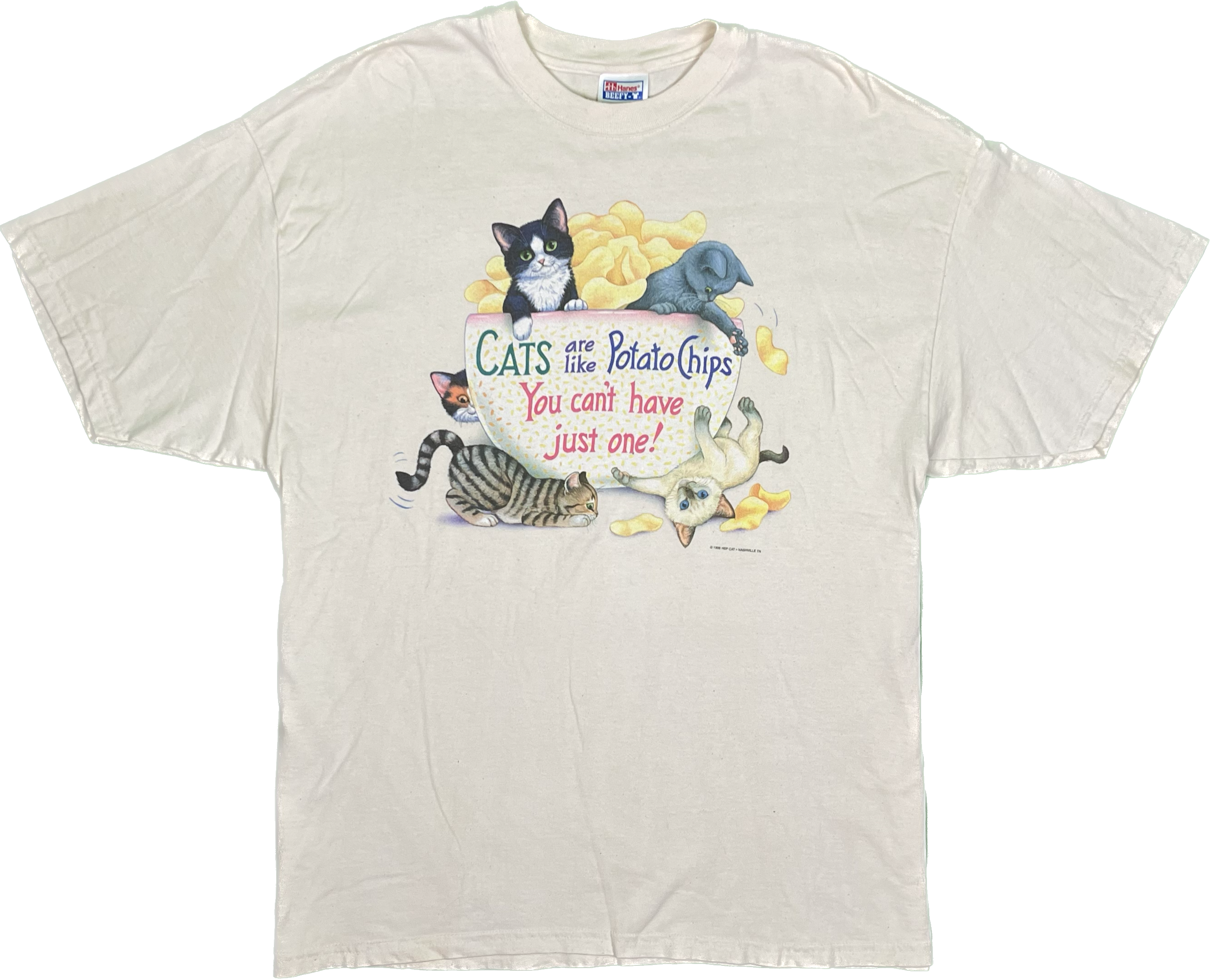98&#39; Cats are like Potato Chips You can&#39;t hate just one Vintage T-Shirt