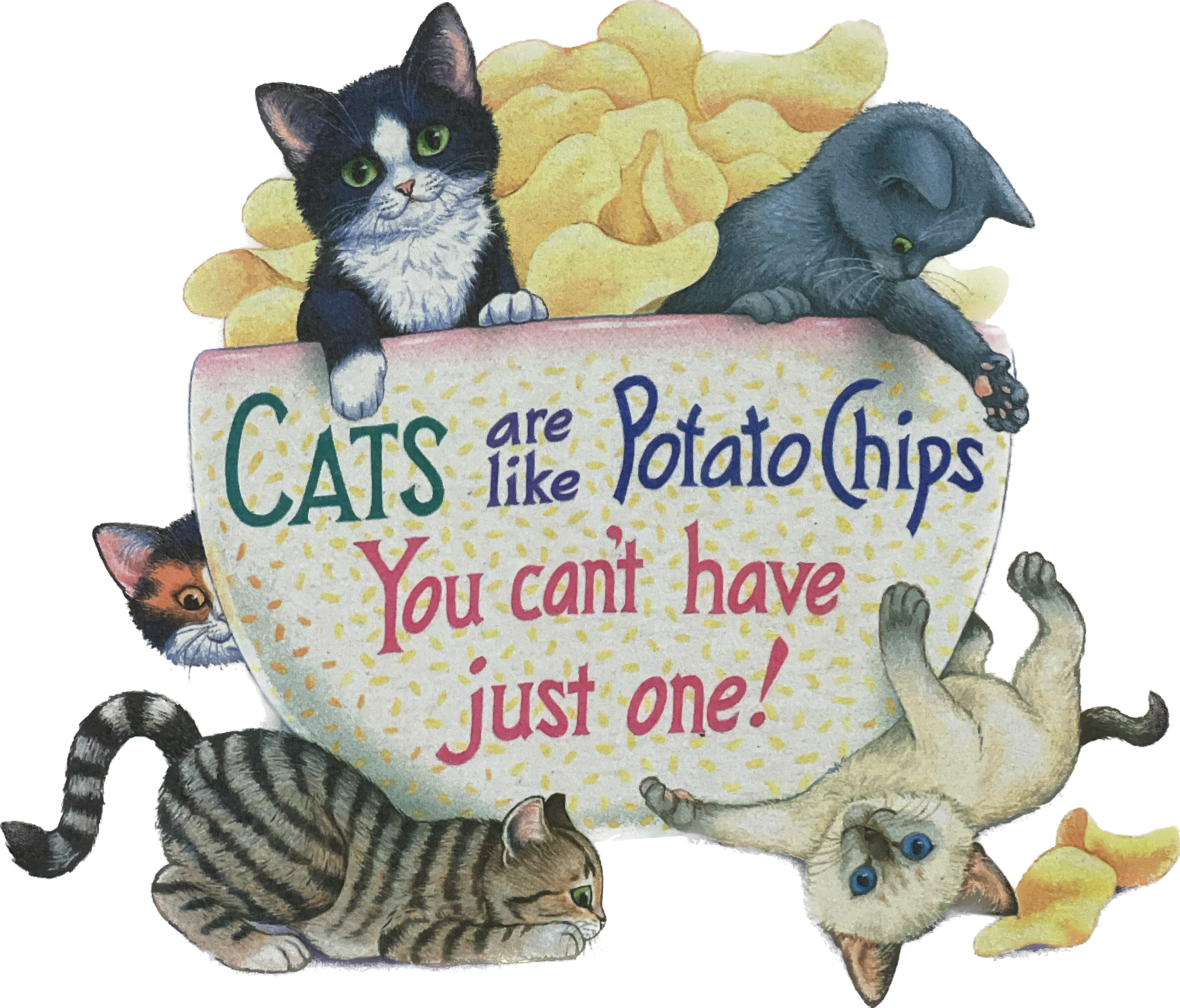 98&#39; Cats are like Potato Chips You can&#39;t hate just one Vintage T-Shirt