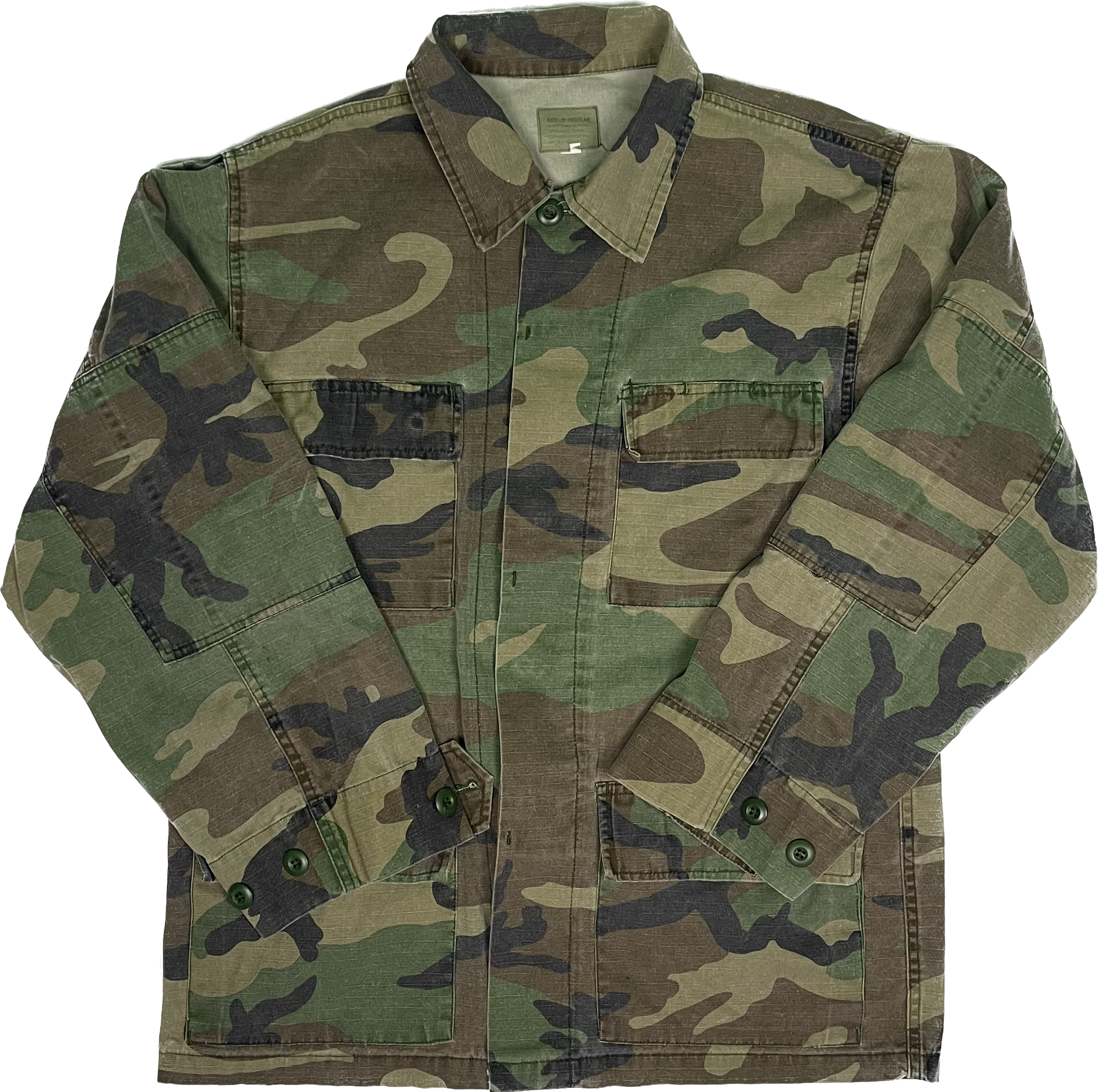 Denim Camouflage Long Sleeve Buttom Shirt Army